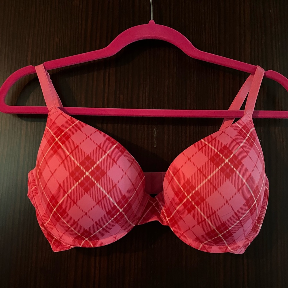 Victoria's Secret Pink - Pink and Red Plaid Bra 34DD